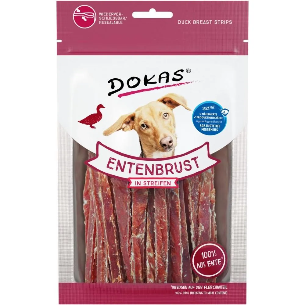 Dokas Andebryststrimler 70 g - små poser, stor smag